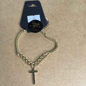 Gold Plated Cross Charm Bracelet | Faith Inspired Trendy Jewelry